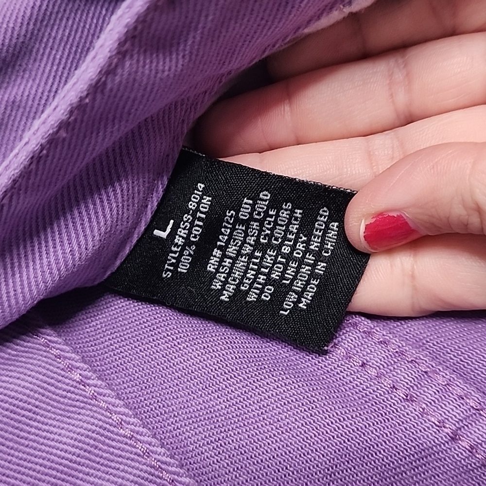 American Bazi Purple Women's Denim Shorts - Picture 4 of 4
